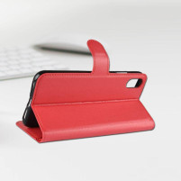 Луксозен кожен калъф тефтер стойка и клипс FLEXI за Apple iPhone X / Apple iPhone XS червен 